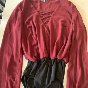 Maroon bodysuit